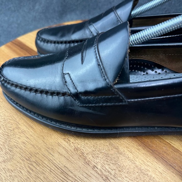 GH Bass Weejuns Larson Black Leather Half Strap Penny Loafers Slip On Men\'s 10A main image 10